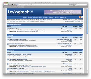 LovingTech Webmaster Forum screenshot